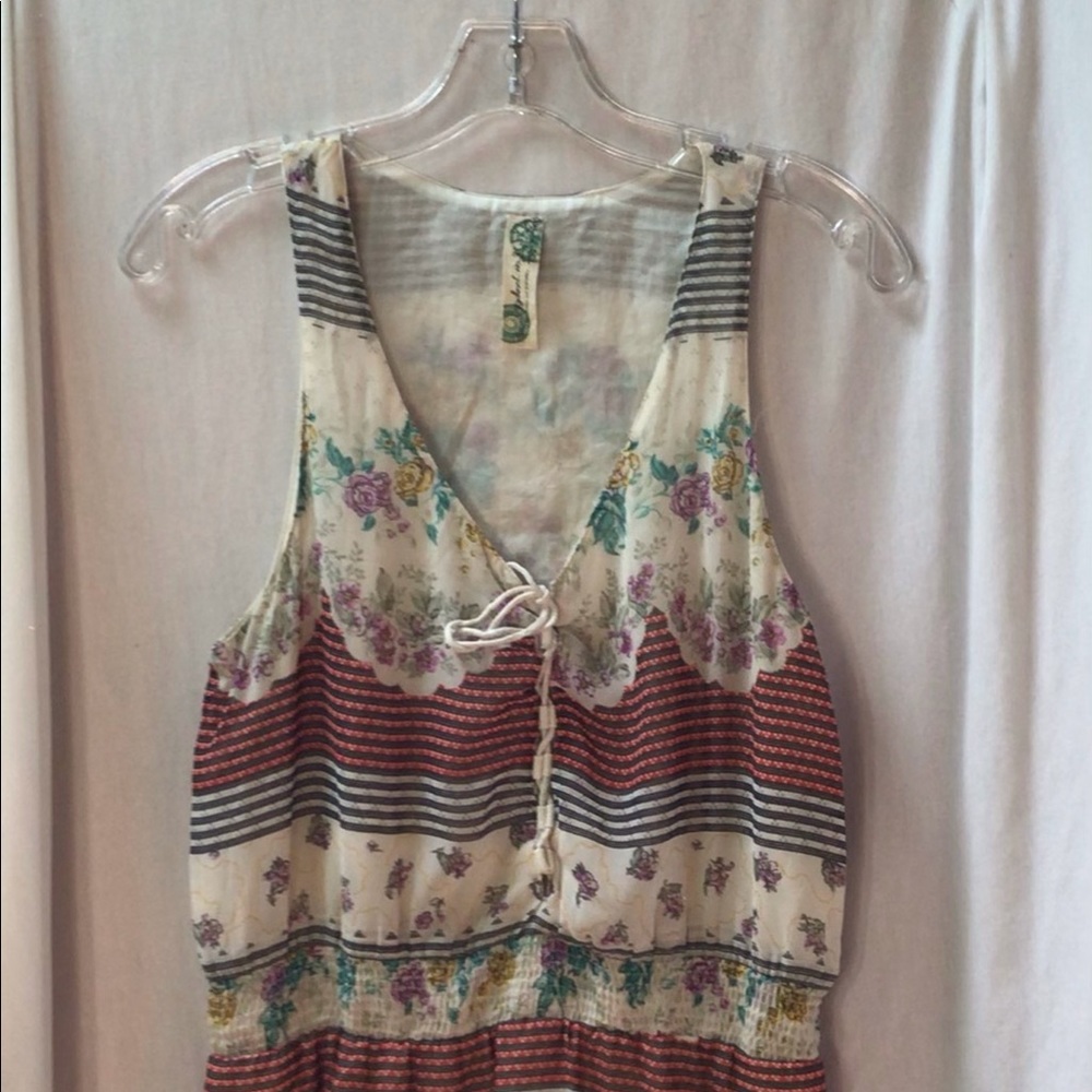 Free People Floral sleeveless lined dress or tunic size small